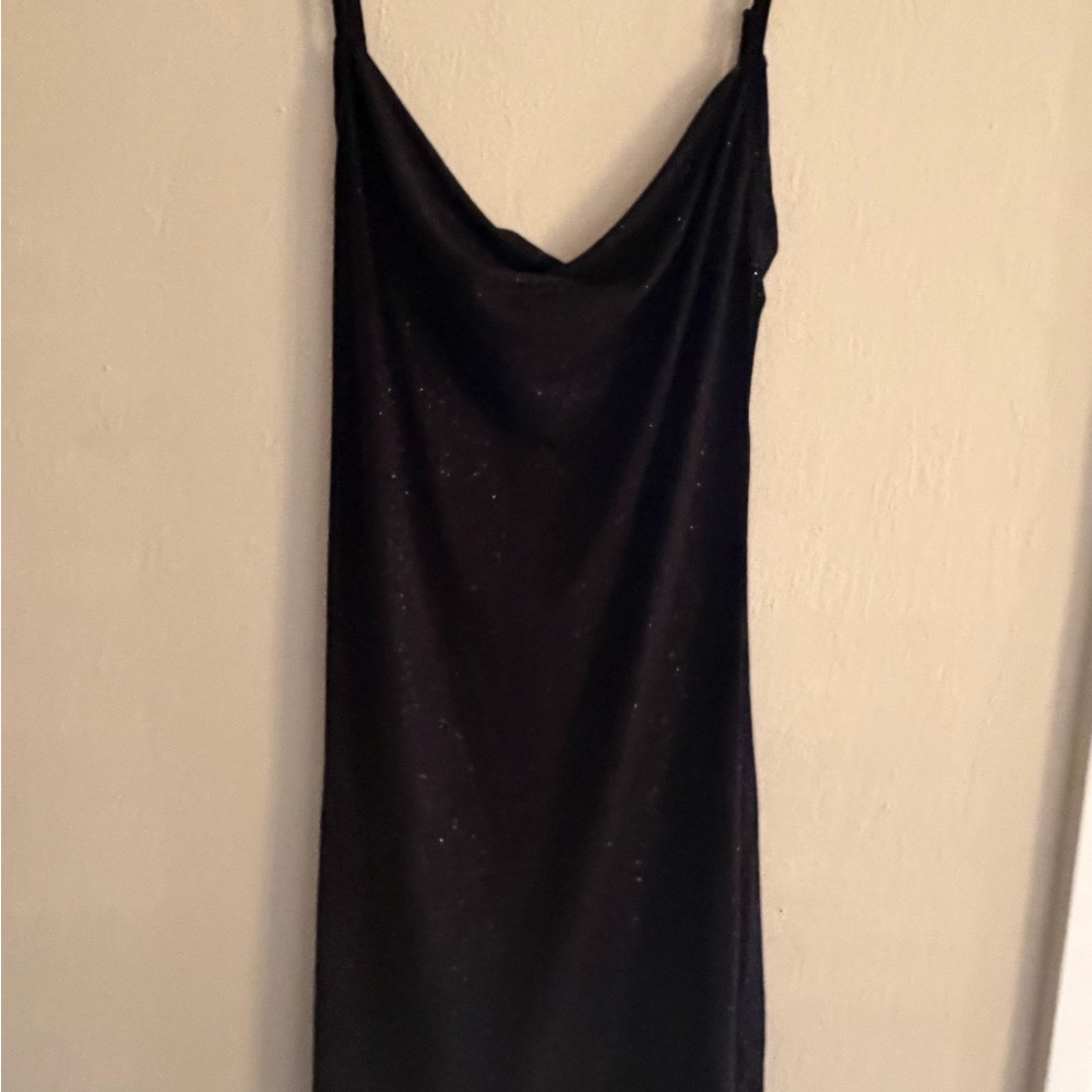 UNIF Black cowl neck mini Dress with sparkles